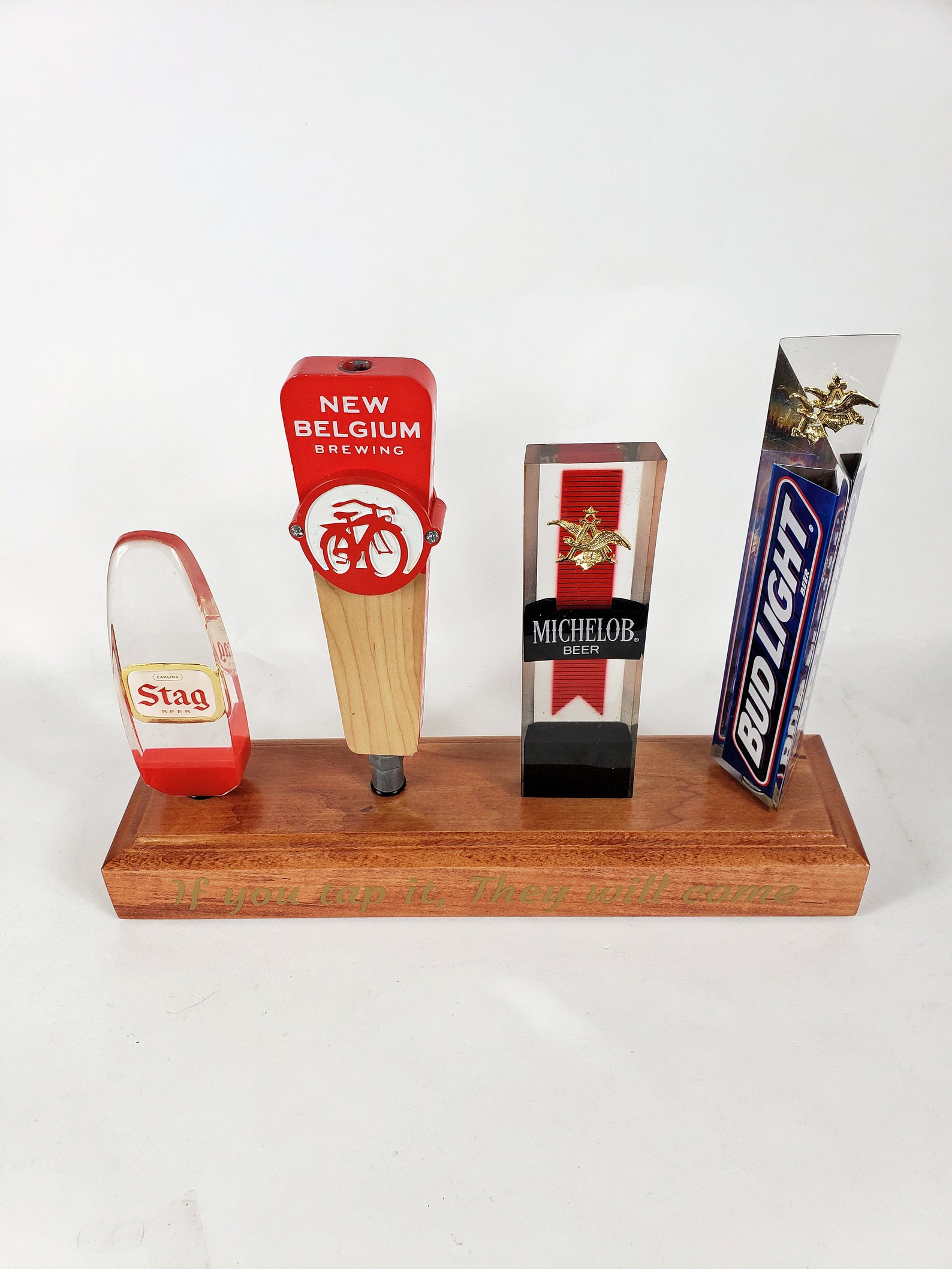 Solid Cedar Wood 4 Beer Tap Handle Display Stand Base Holder Etsy