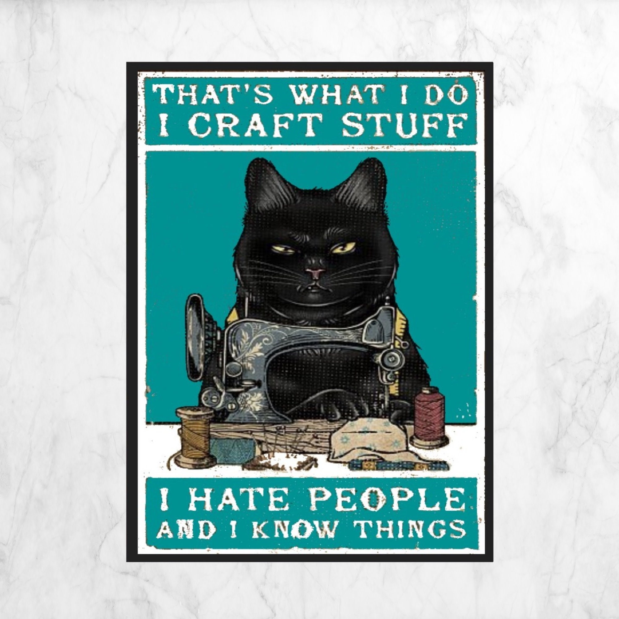 That's What I Do, I Craft Stuff, I Hate People and I Know Things Cat Funny  Magnet or Print -  Norway