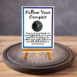 Carte Suivez votre boussole avec poche - Cadeau de fin d'études, source d'inspiration