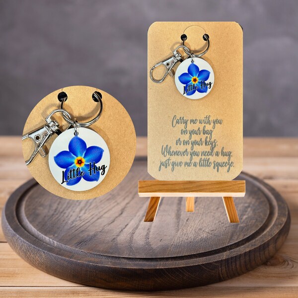Forget-Me-Not Little Pocket Hug Keychain - Personalized - Card Poem (Different Styles to Choose From)