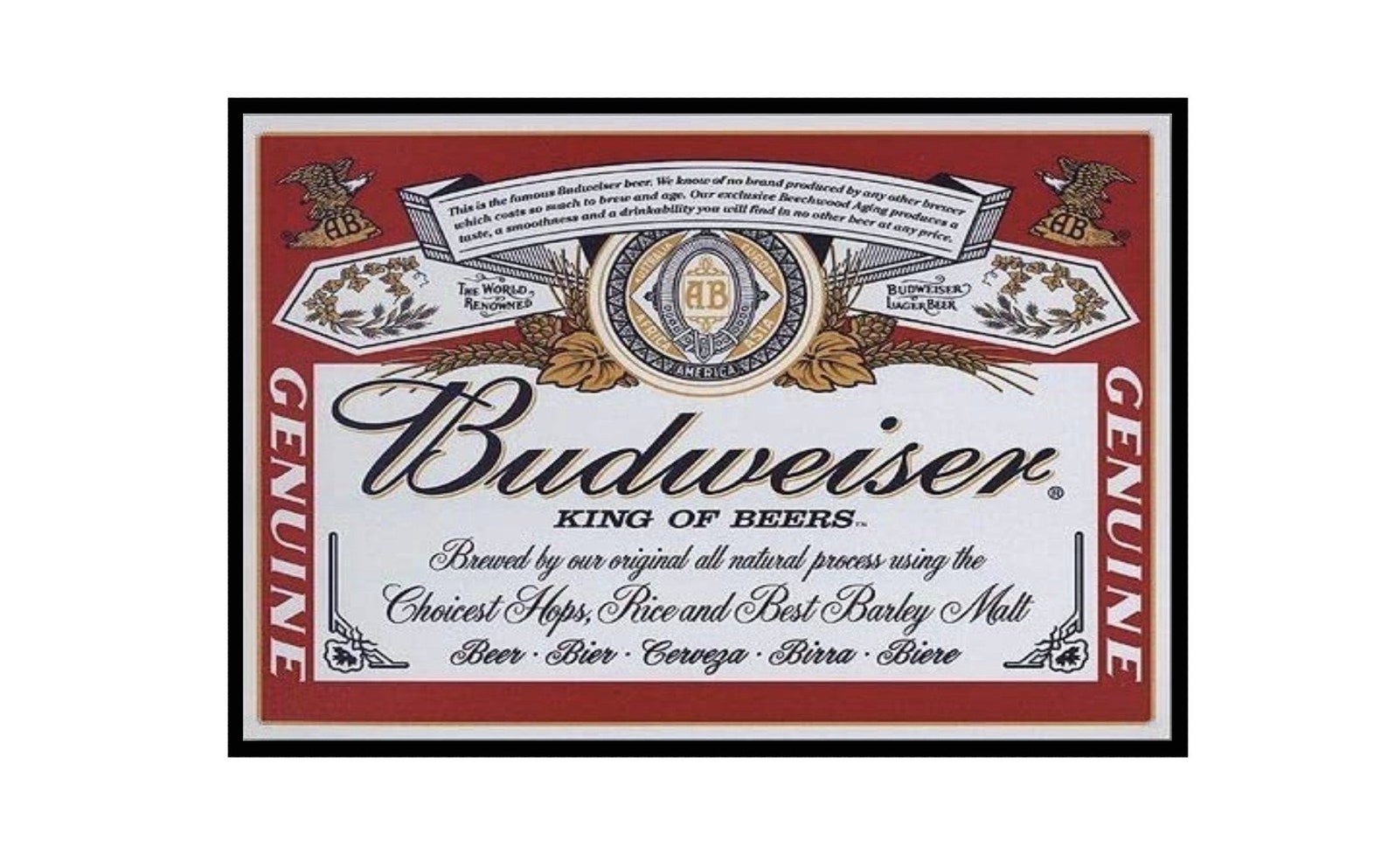 Budweiser Label Vintage Style Fridge Magnet or Print Stock 1 | Etsy