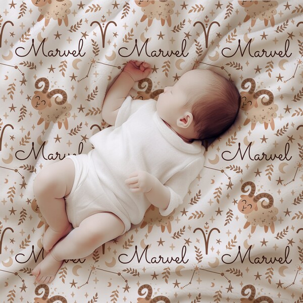 Custom Baby Blanket Aries Etsy