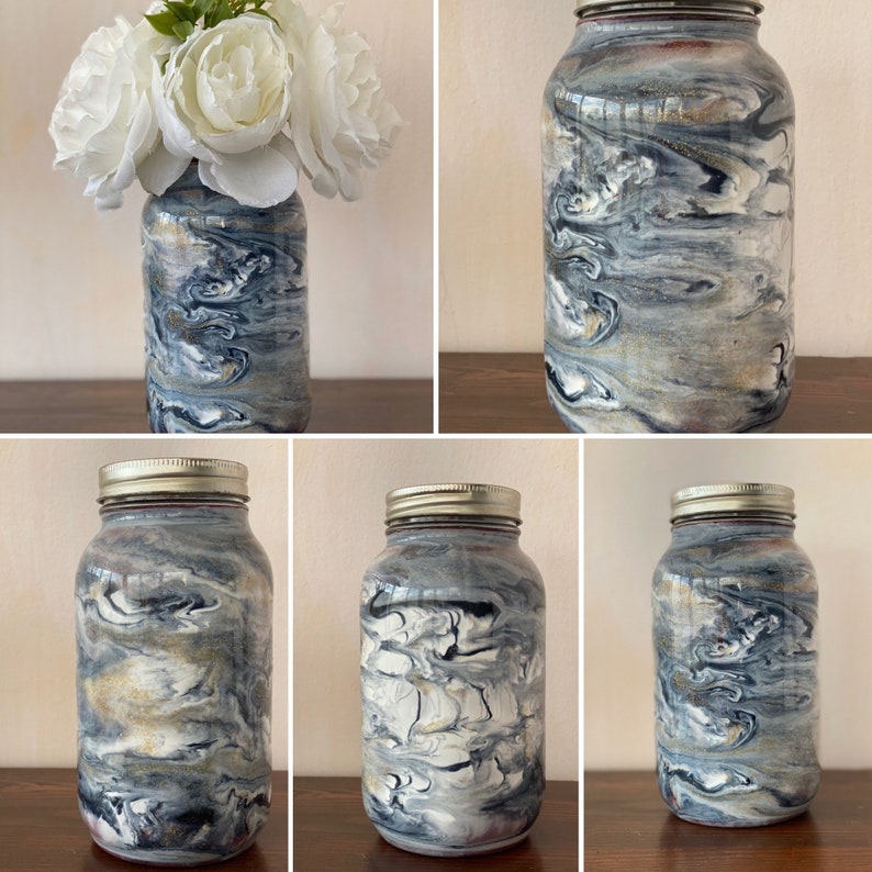 Resin Pour Art Epoxy Art Cosmic Slumber Mason Jar Dry Etsy