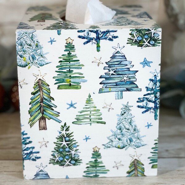 Decoupage Tissue Box Etsy