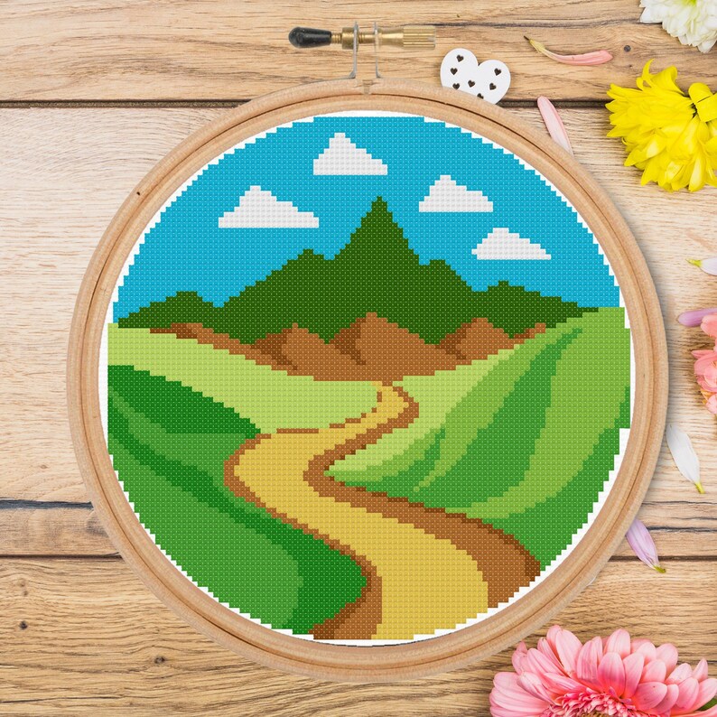 Lovely Landscape Cross Stitch Pattern Nature Landscape Nature Nature Landscape Cross Stitch Pattern Landscape Cross Stitch Pattern Blueprints How To Craft Supplies Tools Kromasol Com