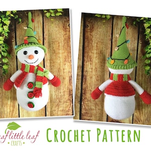 Amigurumi Crochet Pattern - Frosty Twinkles Snowman - Christmas Amigurumi - LeafLittleLeaf