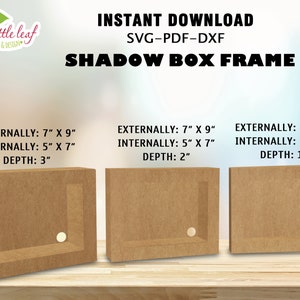 Bundle Shadow Box 5x7" Frame SVG Template, 3D Shadow Box Frame 5x7" SVG, 3D Shadow Box DIY, Cricut Silohuette Cutting Files