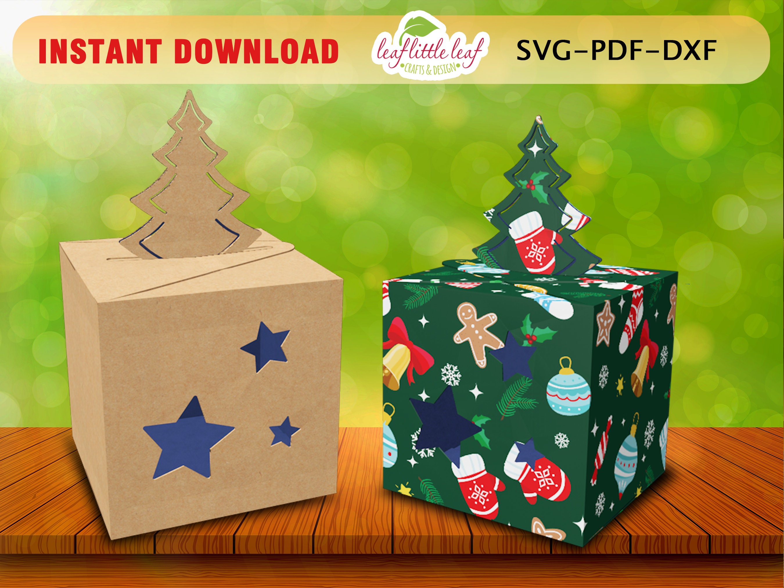 クリスマスツリー ギフトボックス テンプレート、クリスマス ギフト