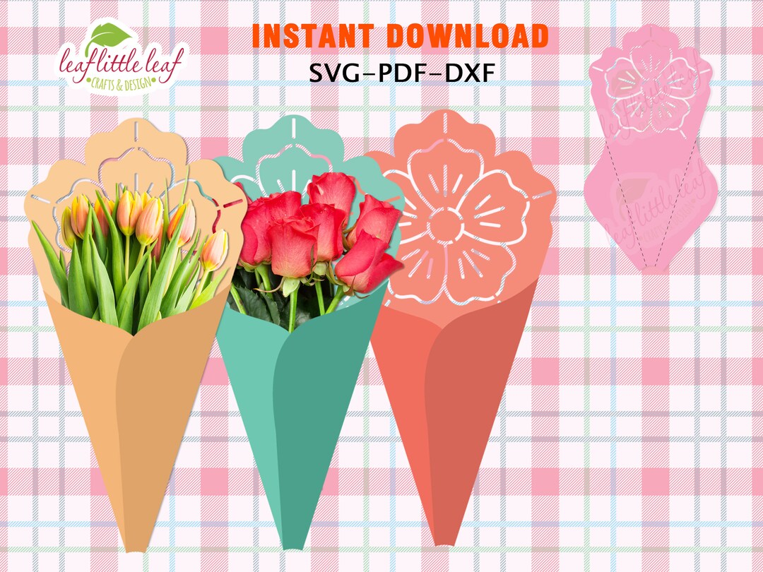 Paper Flower Bouquet, Valentine Gift BOUQUET AND ROSE FLOWERS, Svg