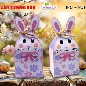 Osterhase Leckerli Box bedruckbar, Ostern Geschenk Box, Osterhase Box Vorlage, Osterbox Geschenk, Favor Bags Ostern Dekoration, SOFORTIGER DOWNLOAD