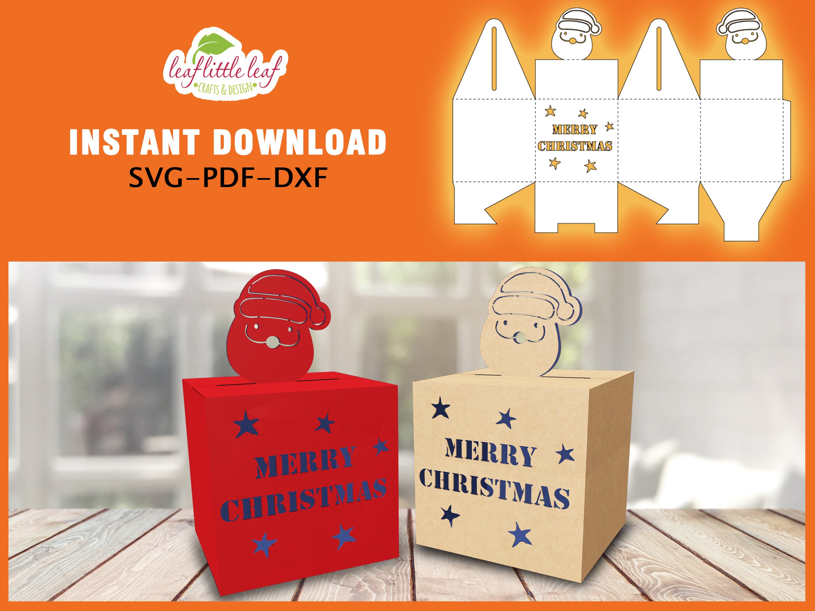 クリスマス サンタクロース スクエア ボックス テンプレート