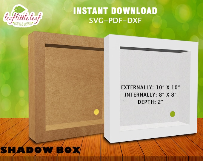 Shadow Box Svg Bundle Template, Light Box Frame Blank Template, Heart ...