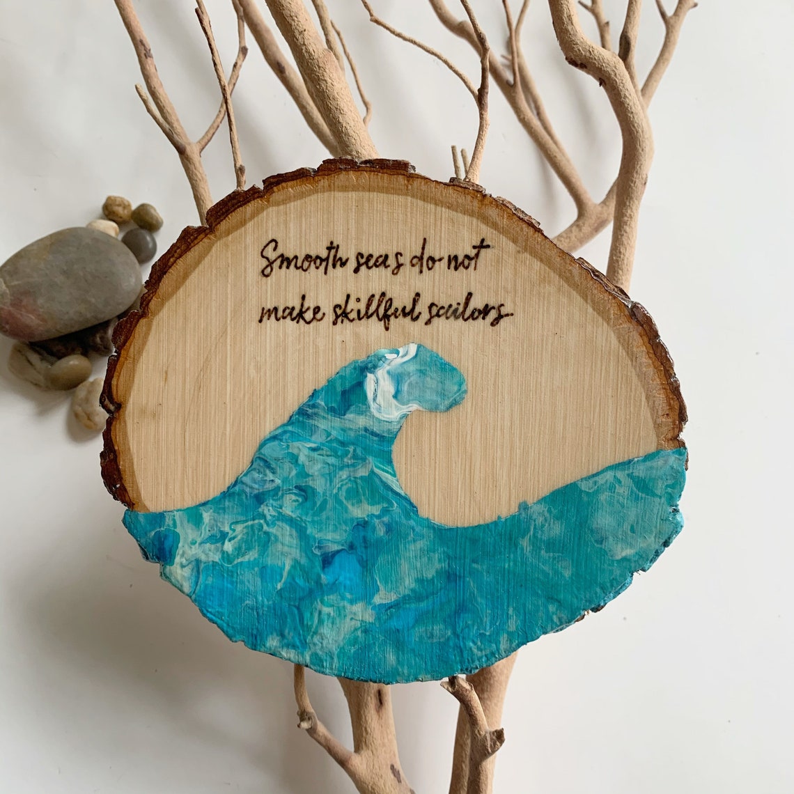 Ocean Beach Coastal Nautical Themed Wood Burned Art Etsy