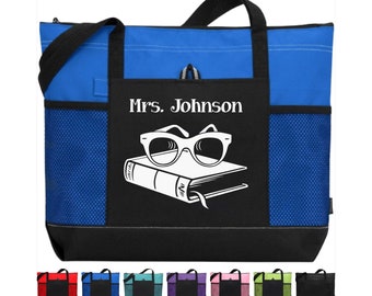 Book Reader Tote Bag Personalized Book Lover Tote Library Book Bag Gift for Librarian Reading Book Bag Kids Schoolbag Custom Reading Tote