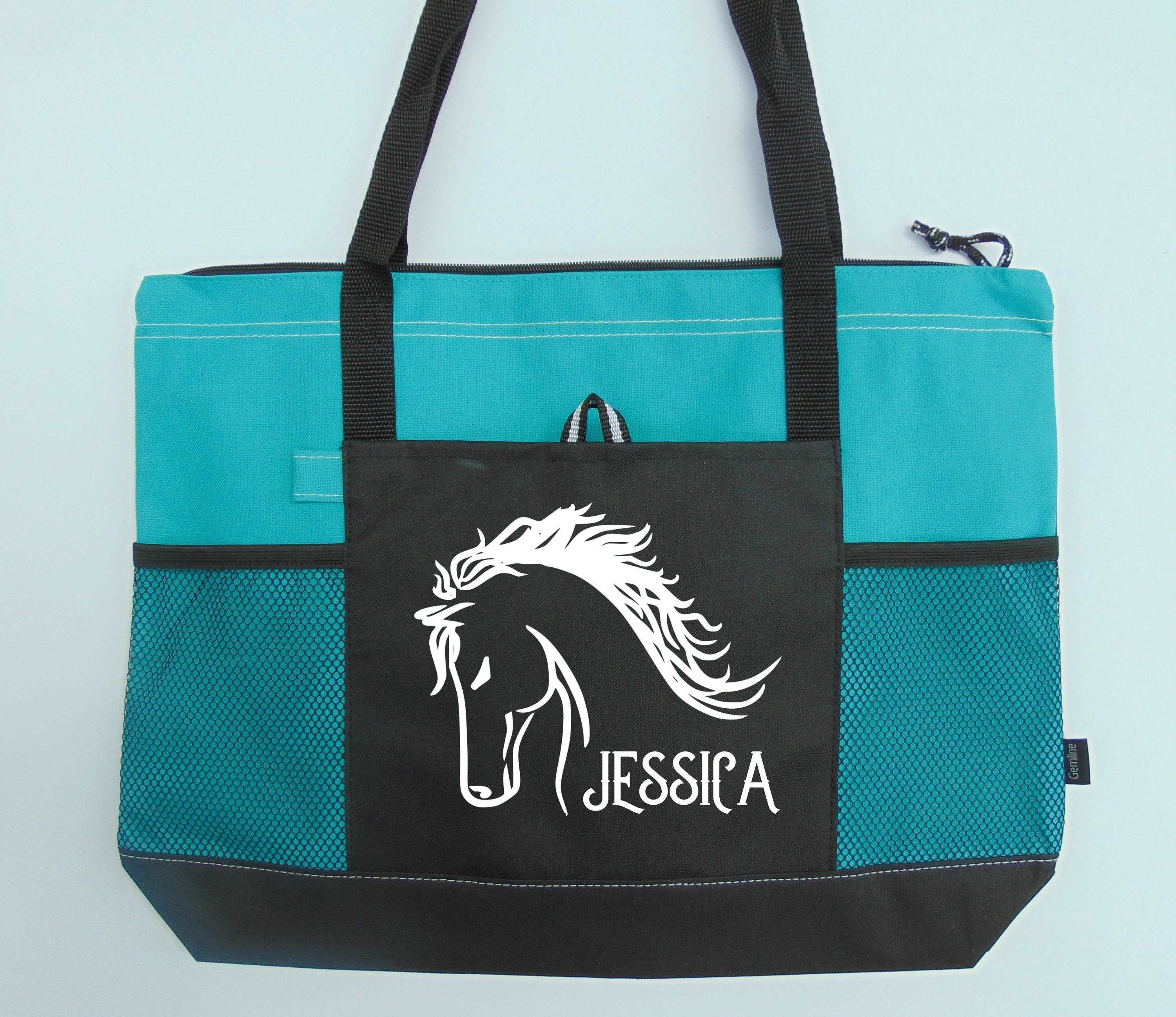 Custom Horse Tote With Horse Head Design Horse Tack Bag Etsy
