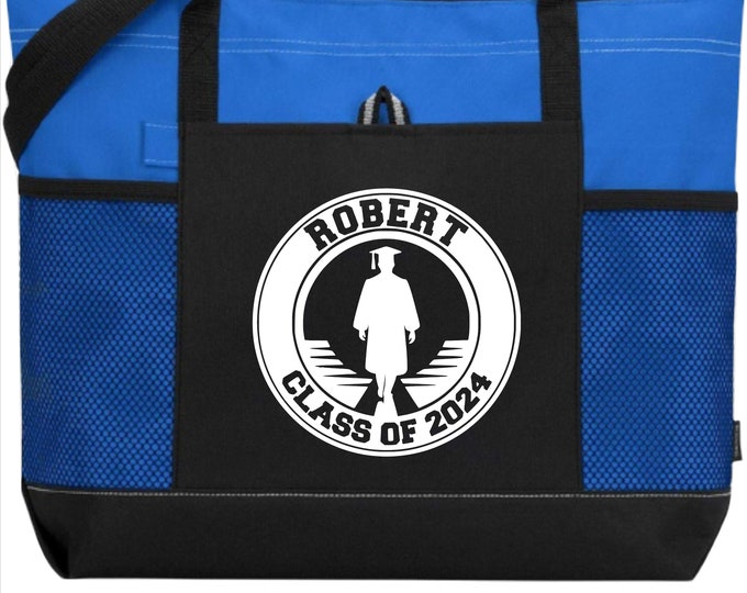 Personalized 2024 Graduation Tote for Senior Graduate Custom High School Graduation Bag College Graduation Tote Class of 2024 Gift for Him