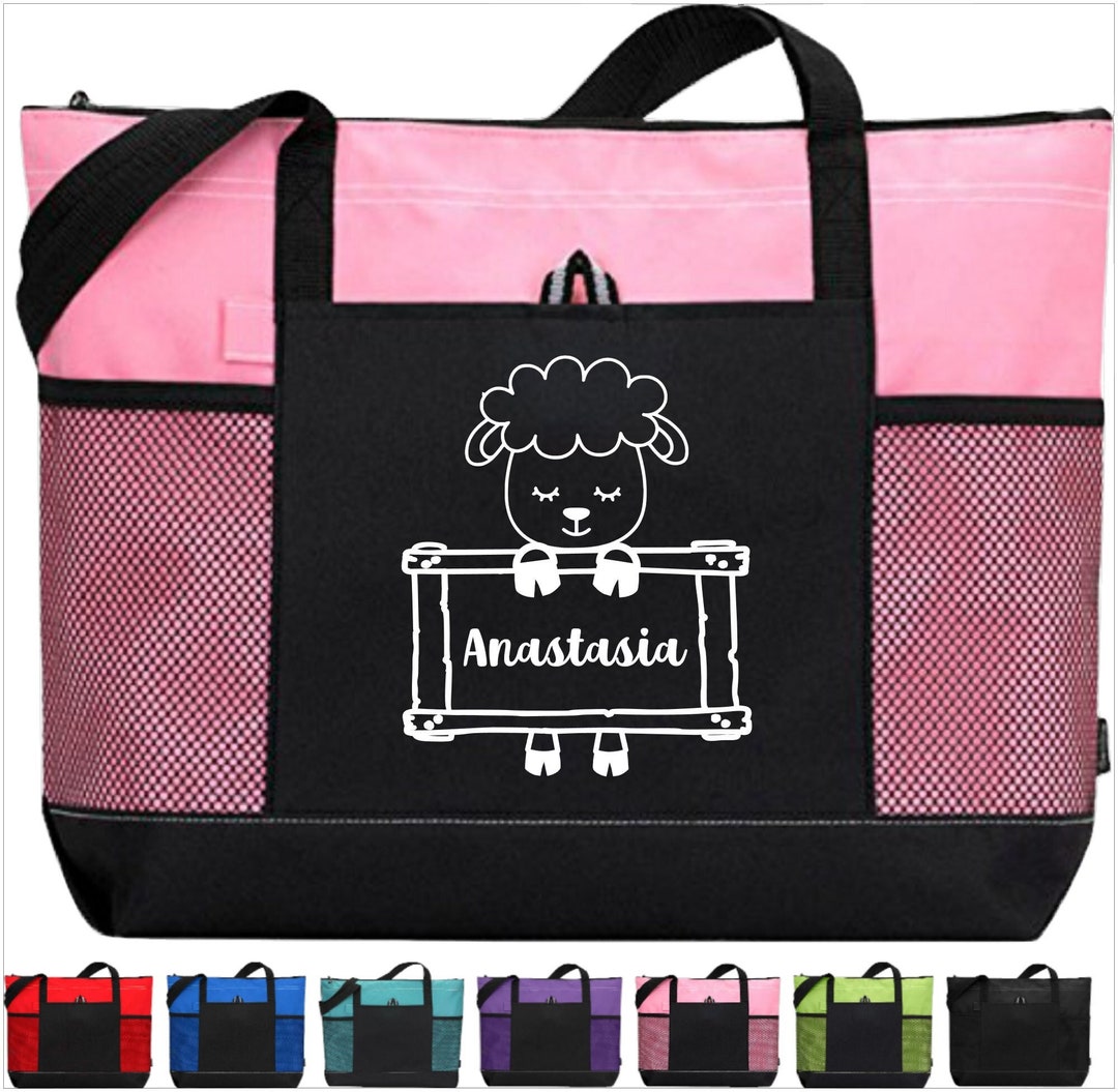Personalized Baby Tote, Cute Sheep Diaper Bag, Farm Animal Bag, Toddler