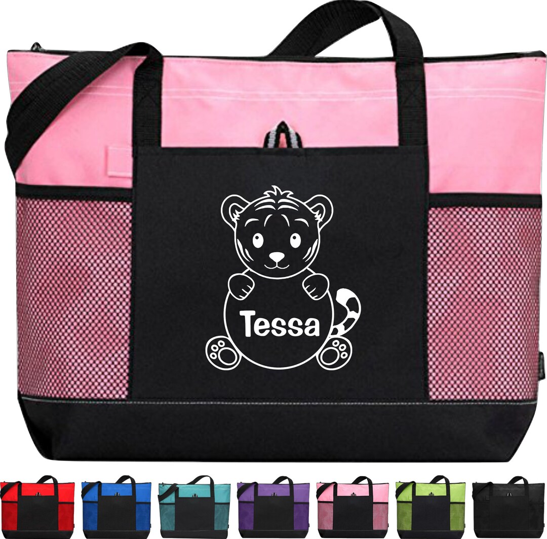 Personalized Baby Tote, Tiger Tote, Tiger Diaper Bag, Travel Bag for