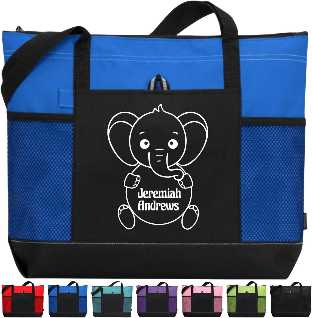Personalized Baby Tote Elephant Tote Zoo Animal Diaper Bag Etsy