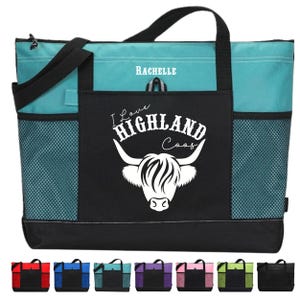 Personalized Highland Cow Tote, I Love Highland Coos Tote Bag, Gift for Highland Lover, Cow Lover Bag, Highland Girl Gift, Scottish Cow Tote
