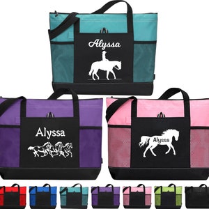 Custom Designed Horse Tote, Design Your Own Horse Tote, Equine Tote, Tack Bag, Helmet Bag, Gift for Horse Lover, Horse Crazy Tote, Barn Bag