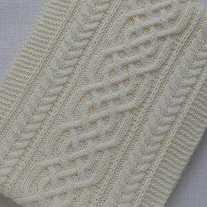 Women's Hand Knit Extra Long Scarf Off-White Scarf Aran Scarf Celtic Cable Knit Scarf Unisex Scarf Wool Scarf Warm Scarf image 3