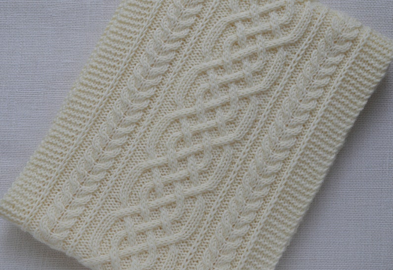 Women's Hand Knit Extra Long Scarf Off-White Scarf Aran Scarf Celtic Cable Knit Scarf Unisex Scarf Wool Scarf Warm Scarf image 3