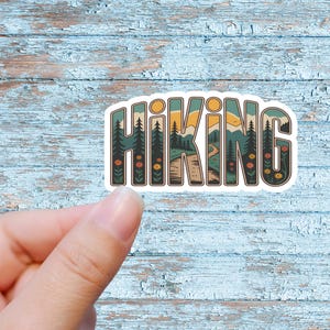 Pegatinas impermeables para senderismo: Naturaleza, Montañas, Senderos - Calcomanías de aventura personalizadas