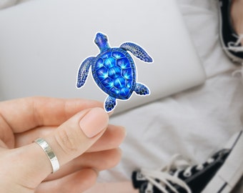 Sea Turtle Sticker, Colorful Sea Turtles, Turtle, Turtles, Mirror Sticker, Laptop Sticker, Car Sticker Decal, Sea Turtles, Glossy Sticker