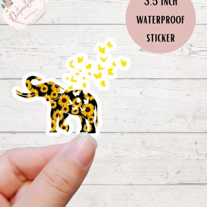 Elefant Sticker/Schmetterling Sticker/Sonnenblume Sticker/Aufkleber/Wasserfeste Sticker/Aufkleber/Ästhetische Sticker/Laptopsticker/Elefanten/Tier