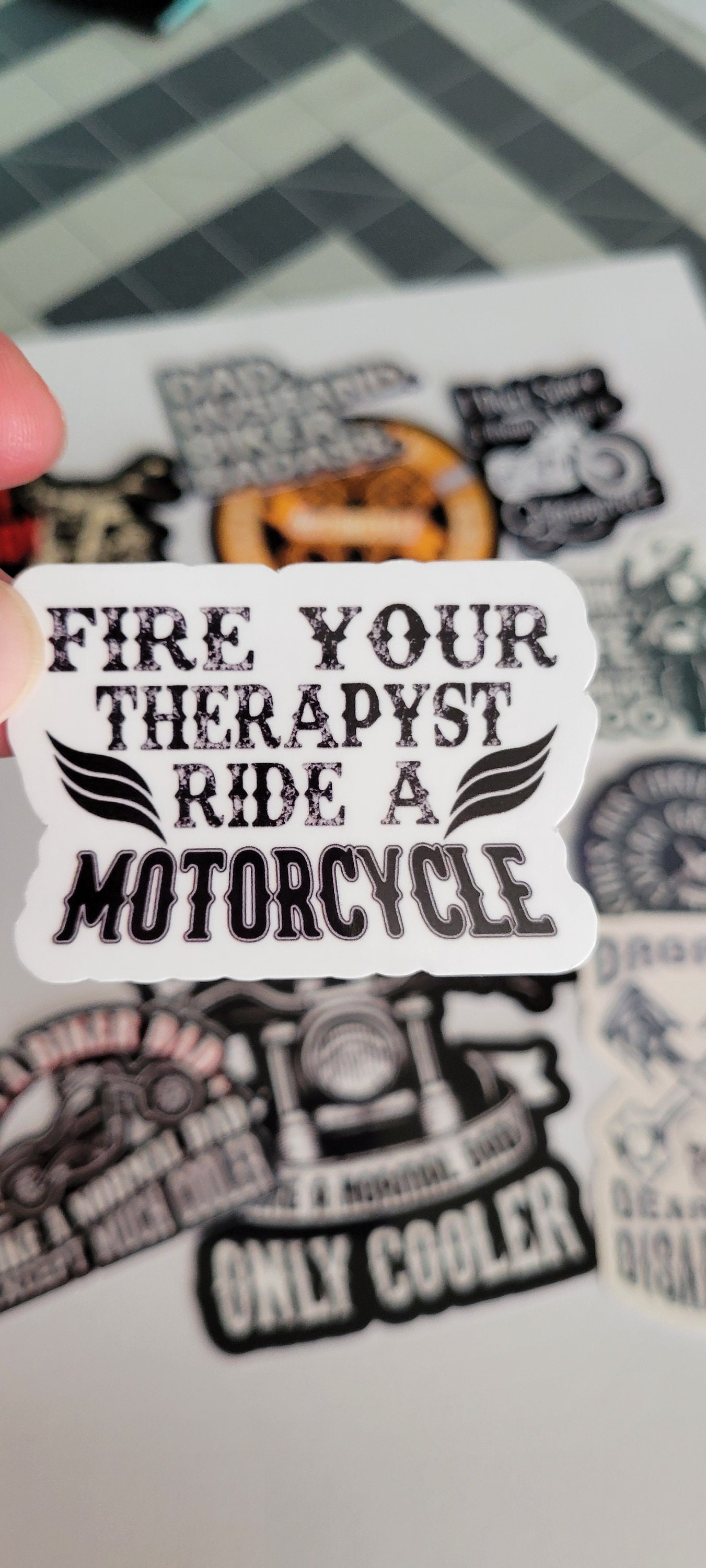 Motorcycle Biker Stickers Pack, Waterproof Vinyl Decals - Etsy
