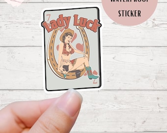Lady Luck Sticker, Waterproof Stickers Die Cut Sticker, Glossy Stickers ,Sticker Laptop Sticker Tumbler Sticker Gift idea, Card sticker
