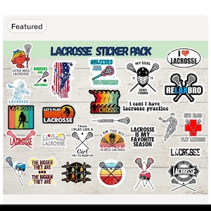 Lacrosse Mystery Sticker Pack, Random Lacrosse Stickers, Sports Gift for Players, Coaches & Lacrosse Moms