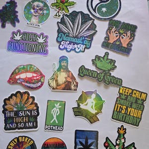 Stoner 420 weed fun pack, mystery pack of Stickers, mirror stickers, aesthethic stickers, laptop, car, gift idea for him