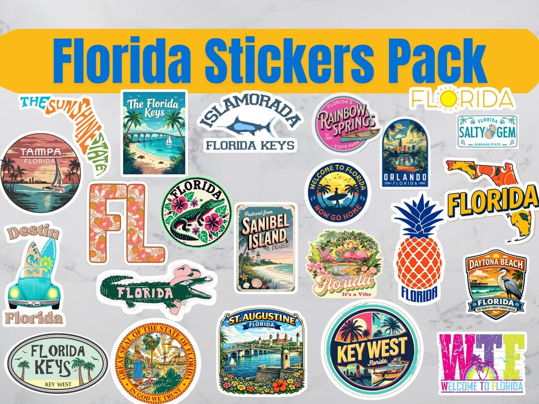 Florida Language Sticker Florida Sticker Pack | Random Sticker Bundle | Sunshine State Vinyl ...