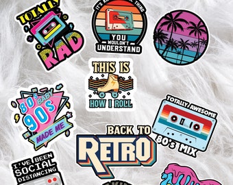 1980s Retro Sticker Pack: Waterproof Vinyl Decals
