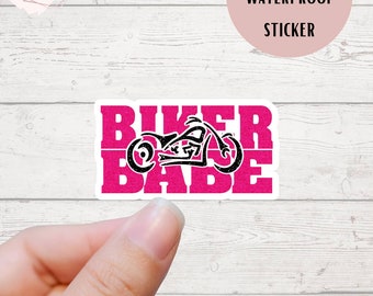 Biker Babe, Sticker, Decal, Cool Bike, Biker Sticker, Biker Babe Sticker, Gift Idea, Girls who Ride, Motorcycle, Helmet Sticker, Pink Decal