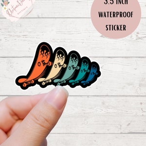 Skateboard Sticker/Waterproof Sticker/SkaterSticker/Skater/SkateboardingAestheticStickers/LaptopStickers/CarDecal/Fun/Happy/Skateboard/Gift