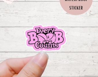 Breast Cancer Awareness Sticker: Funny Bumper Decal, Pink Ribbon