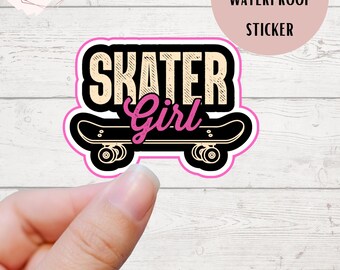 Skater Girl Sticker/Waterproof Sticker/SkaterSticker/Skatergirl/Skating/AestheticStickers/LaptopStickers/CarDecal/Fun/Happy/Skateboard/Gift