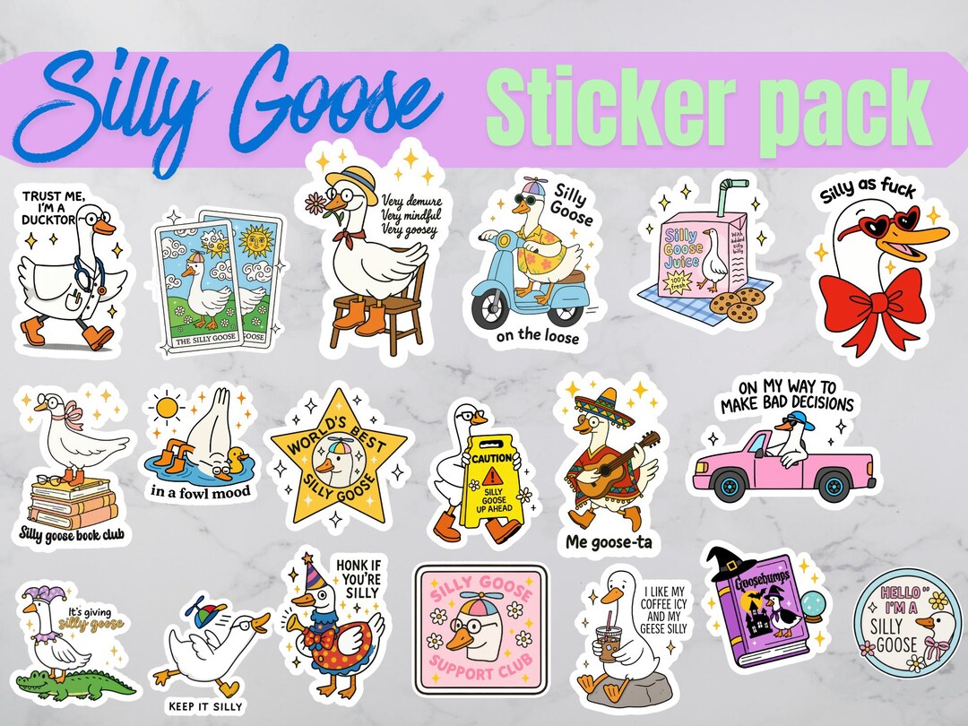 Silly Goose Meme Sticker Pack Funny Stickers Cute Goose Stickers ...