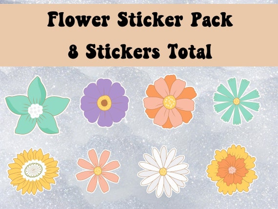 mirror flowers sticker