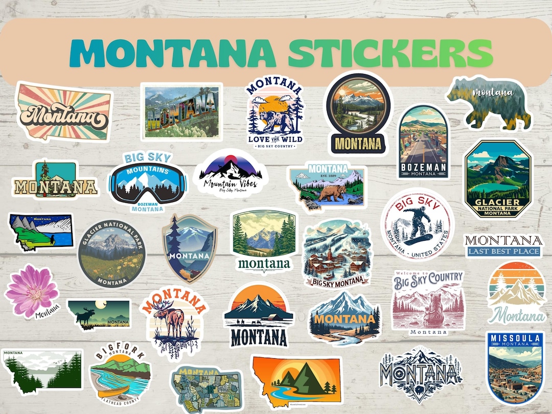 Mon State Sticker Montana State Stickers | Western Montana Decals | Mountain Vinyl ...