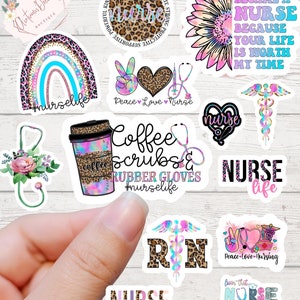 Paquete de pegatinas de vida de enfermera/Vida de enfermera/Enfermeras/RN/Enfermera/WaterproofSticker/Stickers/Sticker/Sticker pack/Enfermería/pegatinas estéticas/pegatina de computadora portátil