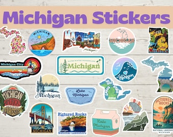 Michigan Stickers Mystery Pack | Assorted State Stickers Mix | Great Lakes Vinyl Sticker Bundle | Travel, Outdoor, Laptop & Water Bottle