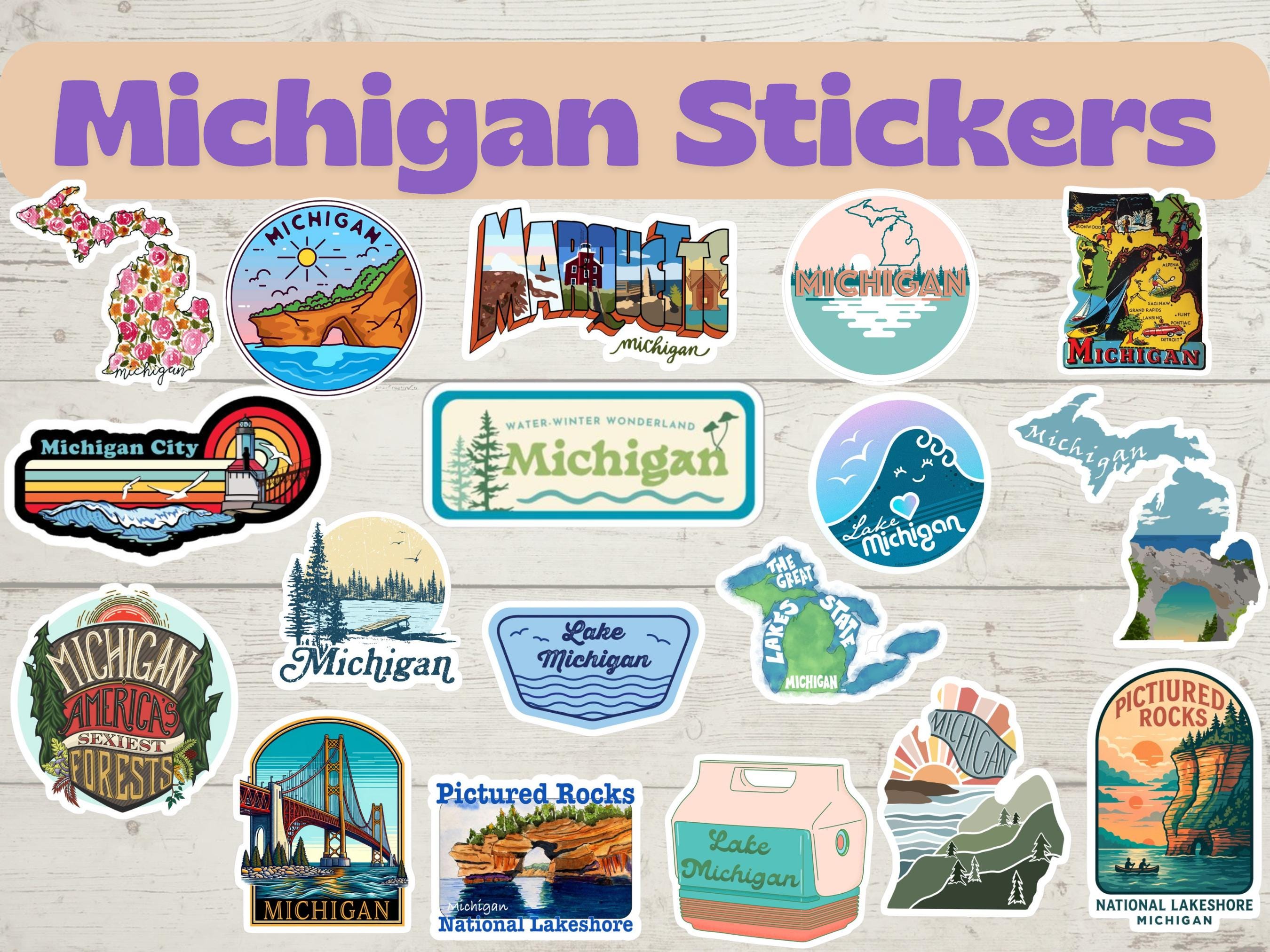 Michigan Stickers Mystery Pack | Assorted State Stickers Mix | Great ...