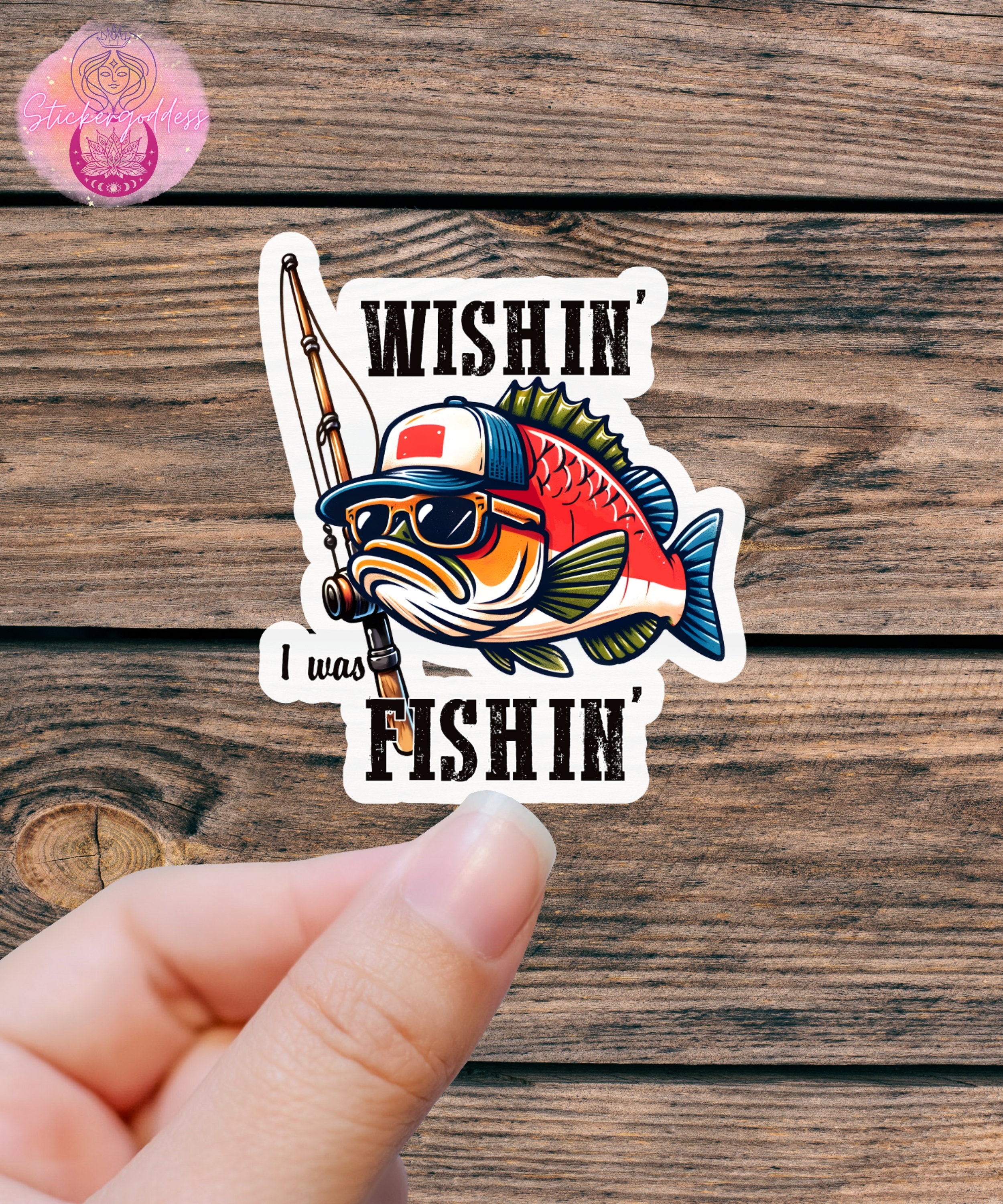 Sticker et autocollant Pêcheur