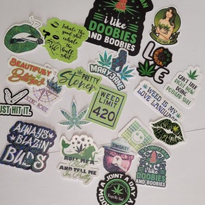 Pacchetto divertente di erba Stoner 420, pacchetto misterioso di adesivi, adesivi per specchi, adesivi estetici, laptop, auto, idea regalo per lui