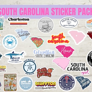 Prachtige South Carolina-stickers, staatssticker, SC-huissticker, South Carolina-cadeau, laptop, esthetische stickers voor waterflessen