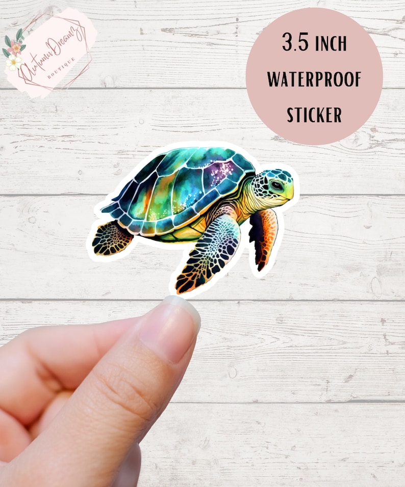 Turtle Name Sticker Sea Turtle Sticker, Colorful Sea Turtles, Turtle, Turtles, Mirror ...